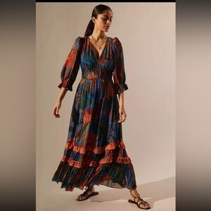 FARM Rio Tropical Anthropologie Maxi Dress Small